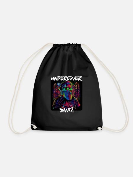 Undercover Santa Claus in the City 5 - Drawstring Bag - black