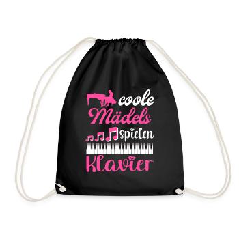 Coole Mädels spielen Klavier Damen - Turnbeutel - Schwarz - Vorne