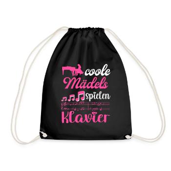 Coole Mädels spielen Klavier Damen - Turnbeutel - Schwarz - Vorne