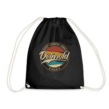 Detmold Echte Legenden leben in Detmolder - Turnbeutel - Schwarz - Vorne