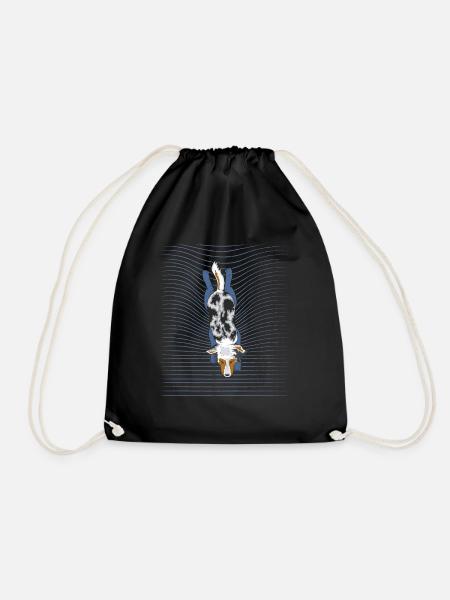 Australian Shepherd Swimming Dog - Drawstring Bag - black