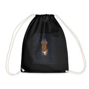 French Bulldog Swimming Dog - Drawstring Bag - black - Front