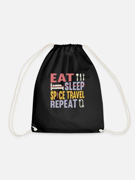 Mangez dormir Space Travel Repeat - Space Rocket - Sac de sport léger - noir