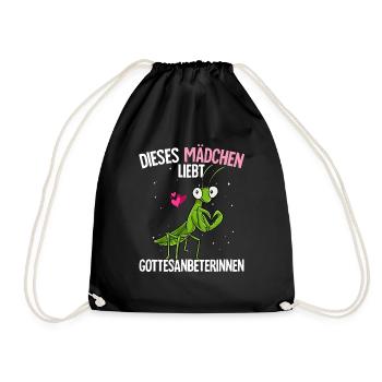 Gottesanbeterin Mädchen - Turnbeutel - Schwarz - Vorne