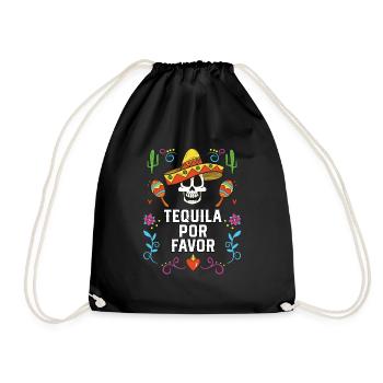 Tequila Por Favor Alcoholic Tequila Drinker Mexico - Drawstring Bag - black - Front