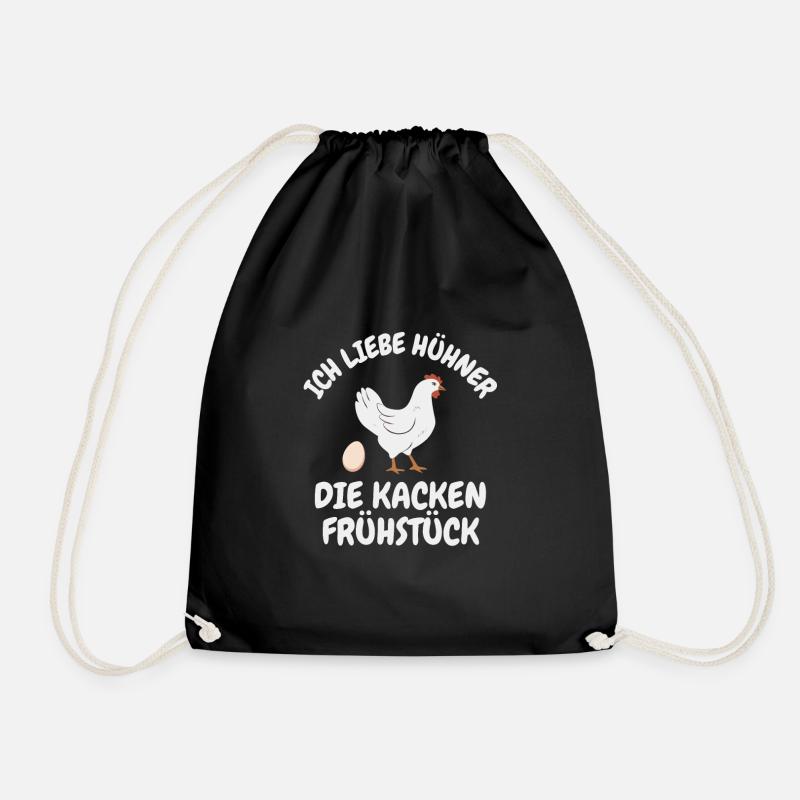 Ich liebe Hühner - Turnbeutel - Schwarz