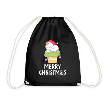 Merry Christmas Lustiges Weihnachtsshirt - Turnbeutel - Schwarz - Vorne