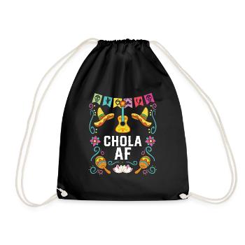 Chola AF Mexican American Pride Latin American - Drawstring Bag - black - Front