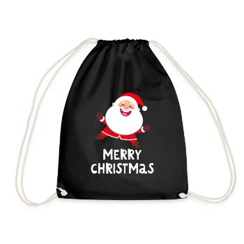 Merry Christmas Lustiges Weihnachtsshirt - Turnbeutel - Schwarz - Vorne