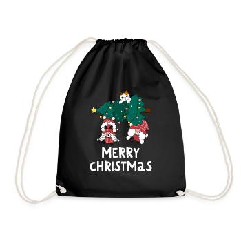 Merry Christmas Lustiges Weihnachtsshirt - Turnbeutel - Schwarz - Vorne