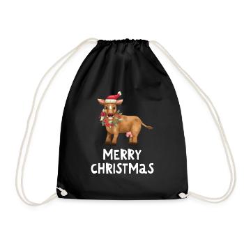 Merry Christmas Lustiges Weihnachtsshirt - Turnbeutel - Schwarz - Vorne