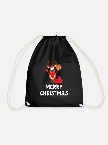 Merry Christmas Lustiges Weihnachtsshirt - Turnbeutel - Schwarz