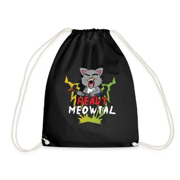 Cute Cat Heavy Meow Metal Music Lover Guitar - Turnbeutel - Schwarz - Vorne