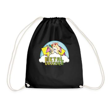 Dabbing Dab Licorne Arc-en-ciel Metal Musique Heavy Rock - Sac de sport léger - noir - Devant