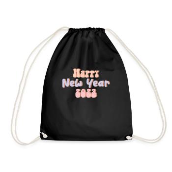 Celebrate 2023 Retro 2023 Happy New Year 2023 - Drawstring Bag - black - Front