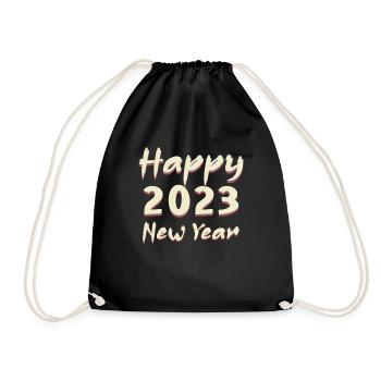 Celebrate 2023 Love Hello 2023 Happy New Year 2023 - Drawstring Bag - black - Front