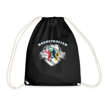 Basketball Geschenkidee Sport Design - Turnbeutel - Schwarz - Vorne