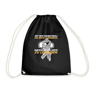 Basketball Geschenkidee Sport Design - Turnbeutel - Schwarz - Vorne