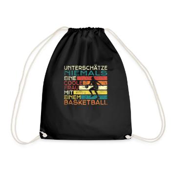 Basketball Geschenkidee Sport Design - Turnbeutel - Schwarz - Vorne
