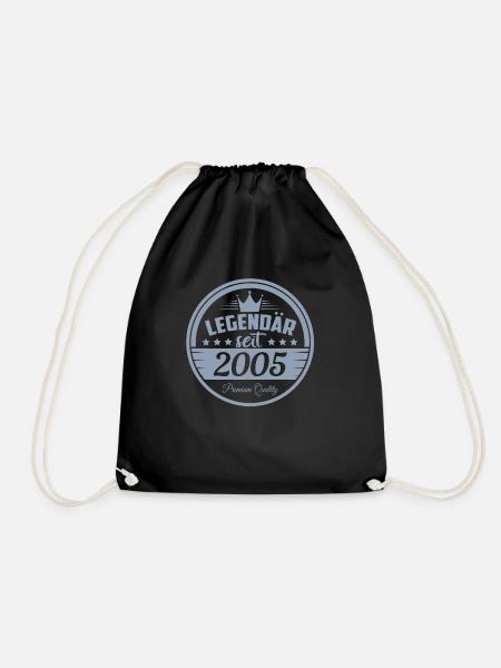 Legendär seit 2005 Geburtstag Sprüche - Turnbeutel - Schwarz