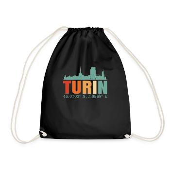 Turin Italien Skyline - Turnbeutel - Schwarz - Vorne