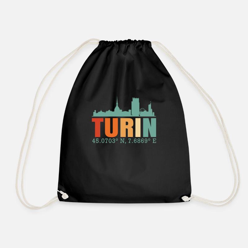 Turin Italien Skyline - Turnbeutel - Schwarz