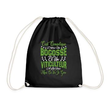 c'est compliqué être un Bogosse et un Viticulteur. - Sac de sport léger - noir - Devant