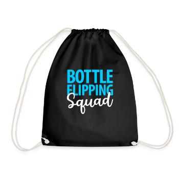 Water Bottel Flipping Geschenk Flaschendrehen - Turnbeutel - Schwarz - Vorne