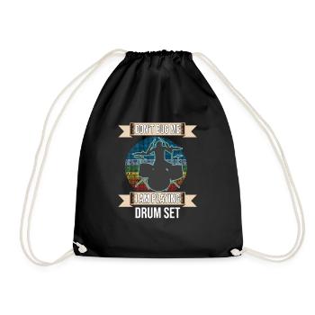 Don't Bug Me I Am Playing Drum Set Drummer - Drawstring Bag - black - Front