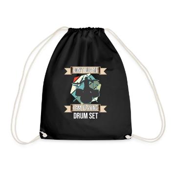 Don't Bug Me I Am Playing Drum Set Drummer - Drawstring Bag - black - Front