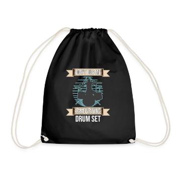 Don't Bug Me I Am Playing Drum Set Drummer - Drawstring Bag - black - Front