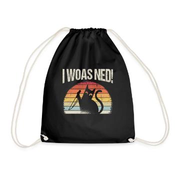 I woas ned Katzen Design Katze Fans Miau Katzen Li - Turnbeutel - Schwarz - Vorne