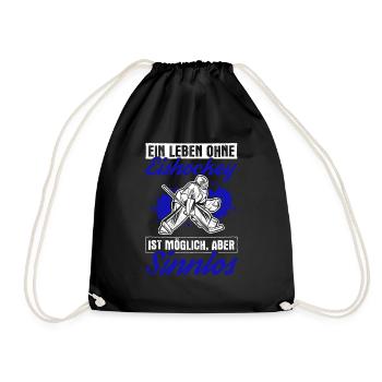 Eishockey Spieler Puck Eis Sport Geschenk Eishocke - Turnbeutel - Schwarz - Vorne