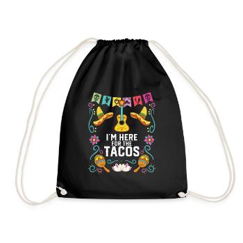 Je suis ici pour les tacos Mangeur de tacos Cuisine mexicaine - Sac de sport léger - noir - Devant