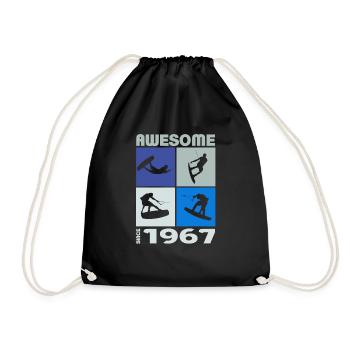 Awesome since 1967. Wakeboard Lifestyle Vintage - Turnbeutel - Schwarz - Vorne