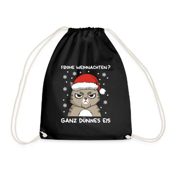 Anti Weihnachten Frohe Weihnachten Ganz Dünnes Eis - Turnbeutel - Schwarz - Vorne