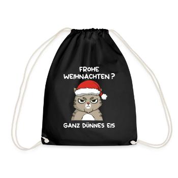 Anti Weihnachten Frohe Weihnachten Ganz Dünnes Eis - Turnbeutel - Schwarz - Vorne