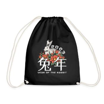 Chinese New Year Of Rabbit Happy New Year 2023 - Turnbeutel - Schwarz - Vorne