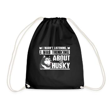 Je pensais à mon husky sibérien - Sac de sport léger - noir - Devant