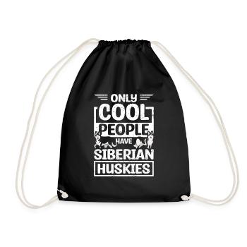 Only cool people have siberian husky - Turnbeutel - Schwarz - Vorne