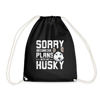 Sorry I can't I have plans with my siberian husky - Turnbeutel - Schwarz - Vorne