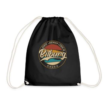 Bitburg Echte Legenden leben in Bitburger - Turnbeutel - Schwarz - Vorne
