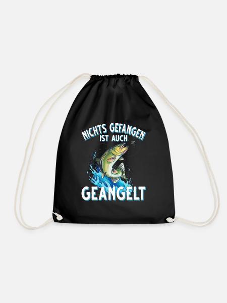 Nichts Gefangen ist auch Geangelt Fischen Angeln - Turnbeutel - Schwarz