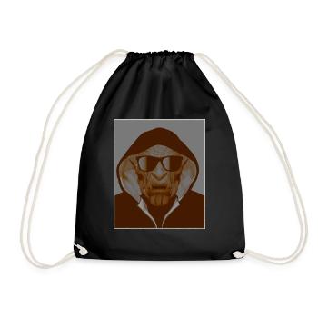 Ghetto Orc mit Sonnenbrille und Kapuze - Turnbeutel - Schwarz - Vorne