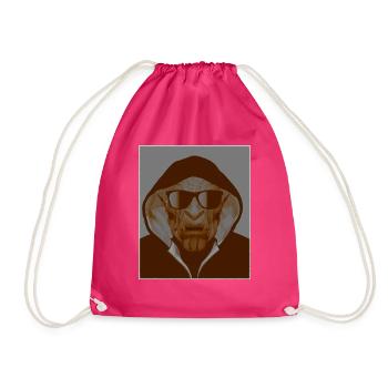 Ghetto Orc mit Sonnenbrille und Kapuze - Turnbeutel - Fuchsia - Vorne