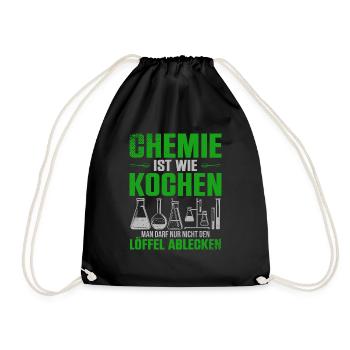 Chemie Ist Wie Kochen Löffel Ablecken - Turnbeutel - Schwarz - Vorne