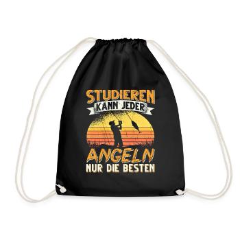 Studieren Kann Jeder Angeln nur die Besten - Turnbeutel - Schwarz - Vorne