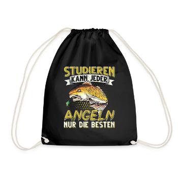 Studieren Kann Jeder Angeln nur die Besten - Turnbeutel - Schwarz - Vorne