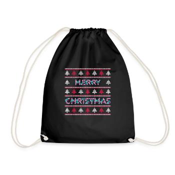 Merry Christmas - Merry Christmas Christmas Trees - Drawstring Bag - black - Front