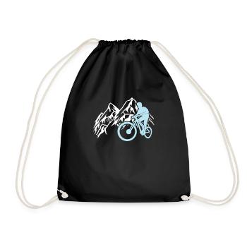 Downhill Mountain Bike Cycling Mountains Mountains - Drawstring Bag - black - Front
